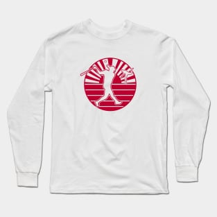 Japan Flag Japanese Baseball Rising Sun Home Run Dinger Long Sleeve T-Shirt